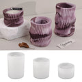 DM912 Large Striped Candle Jar Silicone Mold Irregular Storage Box Epoxy Resin Mould Flower Pot Plant Concrete Molds Bag