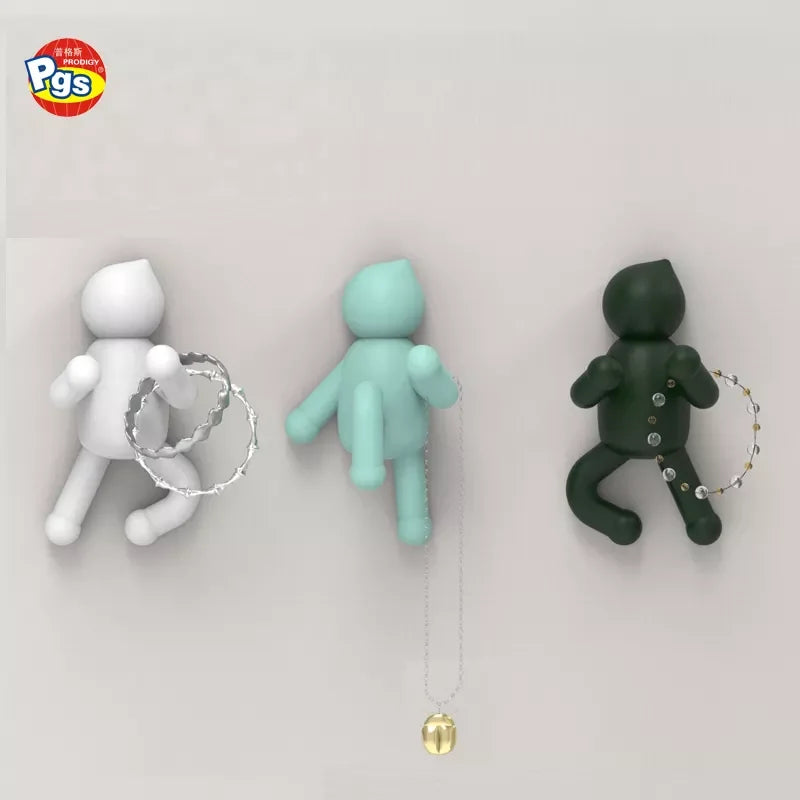 Prodigy HP005P Funny Kongfu Child Hook Coat Clothes Towel Hook Self-adhesive Wall Mounted Hanger Hook