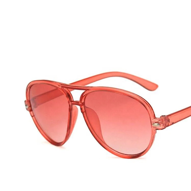 Airman Shape 2020 New Trend Fashion Style Kids Sunglasses Gradient PC Frame Acrylic Lenses Comfortable Mixed Colors