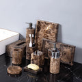 Wholesale Modern Luxury Decorative Natural Marble Geometric Pattern Bathroom Accessory Bath Sets
