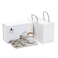 Retro Style Ceramic Kung Fu Tea Maker Set with Tray Wholesale Logo Printing for Coffee and Tea Teapot and Teacup Gift Set