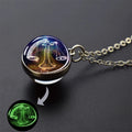 Luminous 12 Constellation Necklace Cute Animal Zodiac Sign Crystal Ball Pendant New Design Silver Metal Necklace for Women