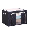 Factory Large Capacity 66L Oxford Clothes Storage Bags Fabric Collapsible Clear Window Metal Frame Storage Bin Boxes
