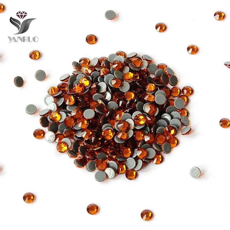 Wholesale All Sizes Topaz Flat Back Bulk Crystal  Hotfix Loose Rhinestones