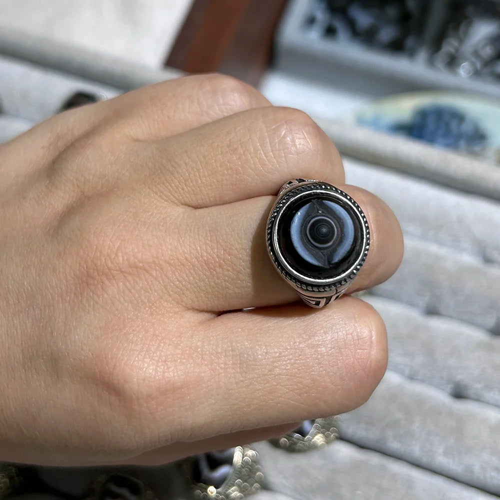 Seeing Eye Ring for Men Illuminati Eye of Providence Finger Rings   Solid Old Style