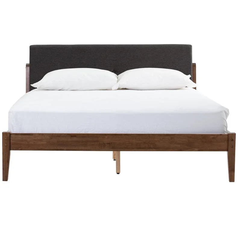 Wholesale Modern Design Queen/King Size Bedroom Bed Frame Solid Wood Fabric Upholstered Soft Bed Style Durable Eco-Friendly