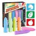 2026 Wholesale 6 Colors School Blackboard Washable Big Dust Free Sidewalk Chalk With 3 Stencils
