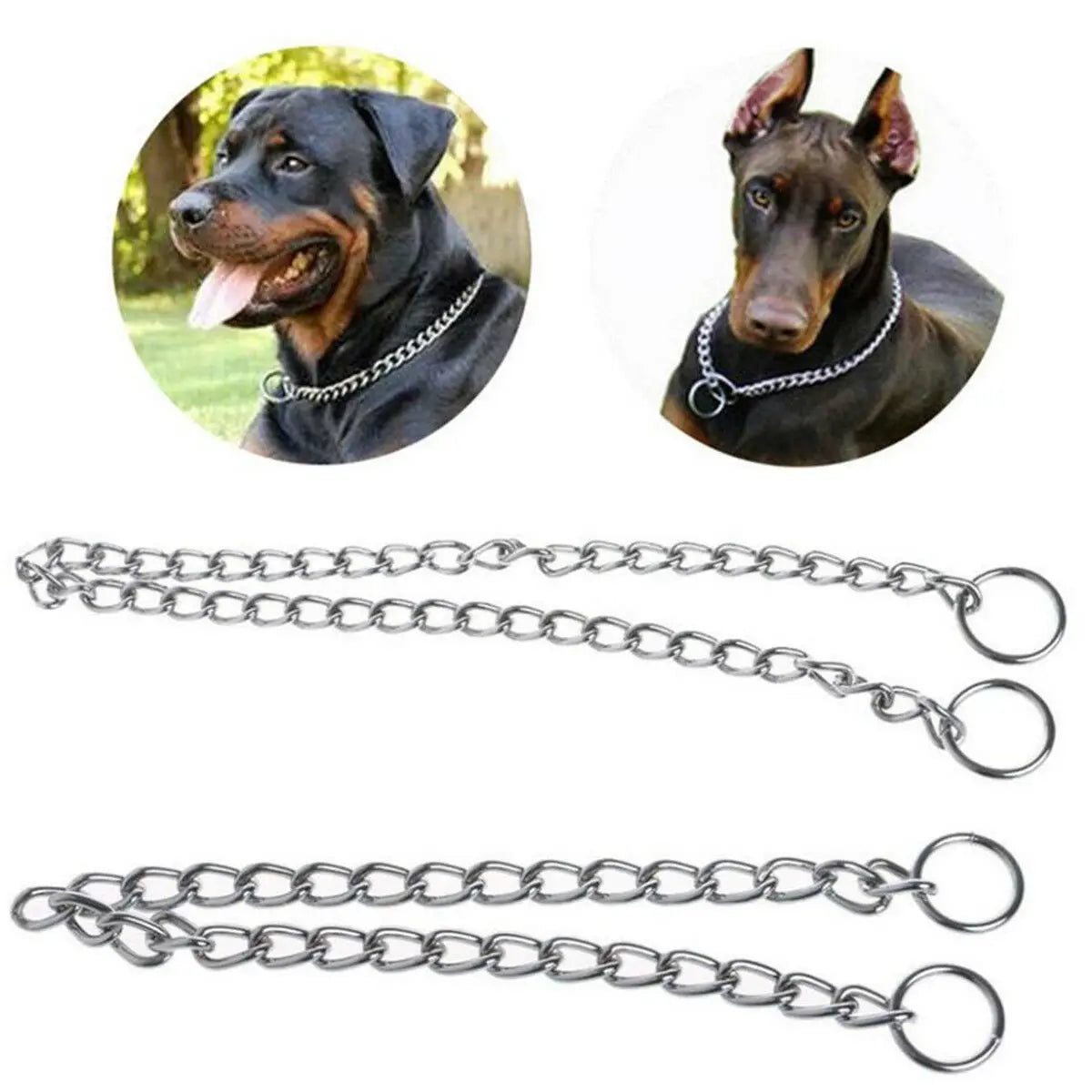 Pet Accessory Silver Choke Chain Collar Dog Cat Pet Puppy Training Metal Chain Collar 4 Sizes