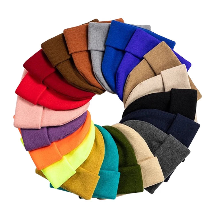 100% Acrylic Unisex Sport Custom Winter Knitted Hats With Logo Beanie Hats Warm Ski Hat