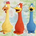 Cartoon Squeaky Screeching Chicken Chew Toy for Cats Dogs Tooth-Grinding Sound Venting Weird Bark Bite-Resistant Daily