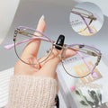 Custom Logo Computer Fashion Metal Cat Eye Glasses Frame Computer Anti Blue Light Glasses Unisex Eyeglasses Frame 2025
