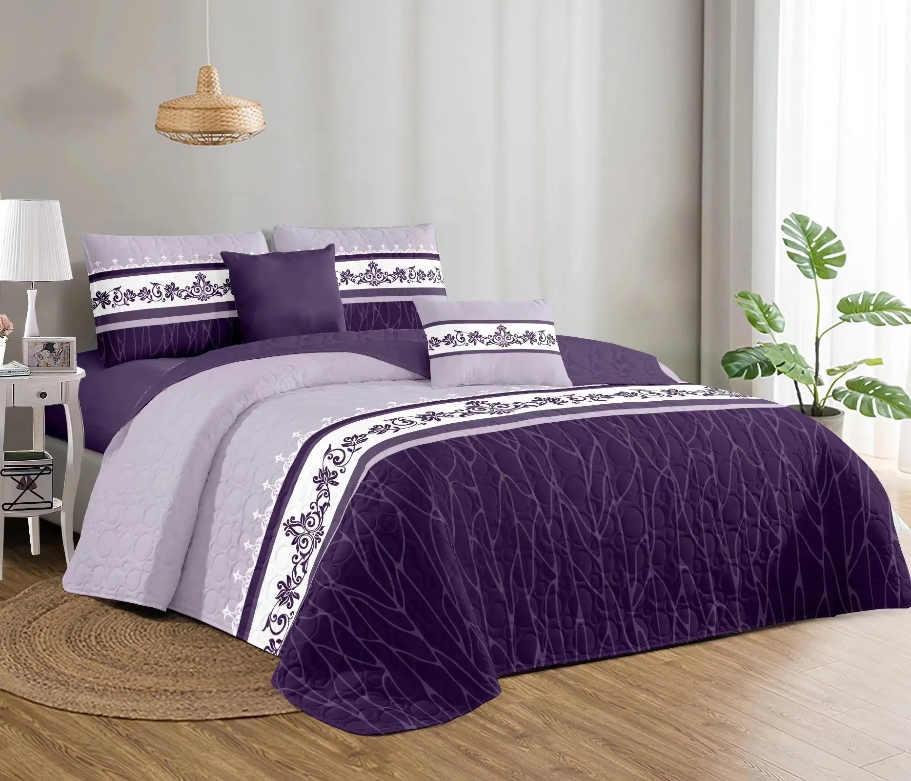2022 New Style Waffle Bedspread for Double Bed Floral Quilt Set Microfiber 3 Piece Hot Sale 4pcs for Home Use