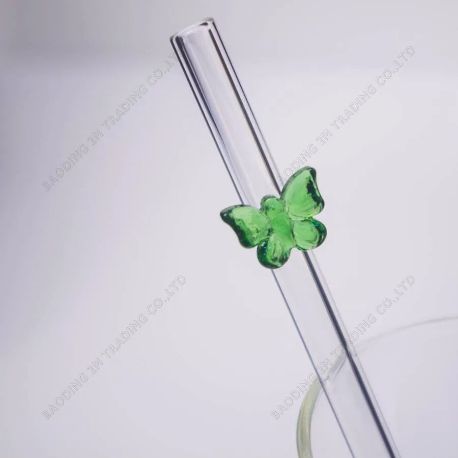 Manufacturers Supply butterfly Straws Glass Straws butterfly Juice Straws