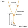 Fashion Simple Trend All Matching Temperament Jewelry Hollow Round Brand Diamond Design Sense Pendant  Stainless Steel Necklace