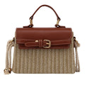 2021 New Fashion Handmade Straw Rattan Women Crossbody Bags Purse with Chain