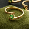 H&F Original 14k Real Gold Ring Vintage Natural Gemstone Laser Writing Machine Designs Names 14 Karat Solid Gold Rings