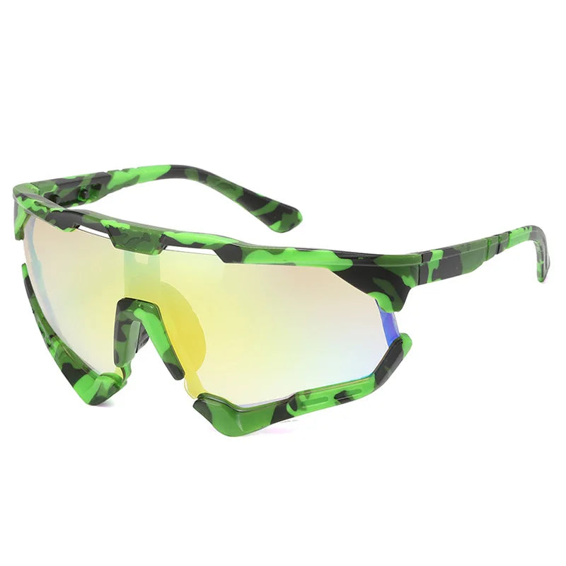 Factory Direct High End Custom Logo Dustproof CE Certified UV400 Oversized Cycling Sunglasses PC Frame Outdoor Use