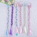 Cute Shiny Bow Kids Braid Ponytail Holder Rainbow Color Grosgrain Wig Hair Tie Sweet Girls Hair Extension