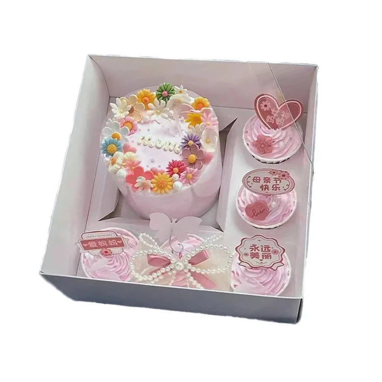 Hot Selling 2/4/5 Holes Cupcake Bento Boxes with Clear Lid for Wedding Parties Dessert Cake Box  Food Use