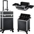 Professional Nail Cart Organizers 3 1 Large Capacity Rolling Makeup Train Case for Barber Cosmetology Travel Open Closure Type