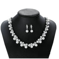 Ziming Elegant Pearl Crystal Wedding Earring and Necklace Set Luxury Bridal Earring Necklace Pack