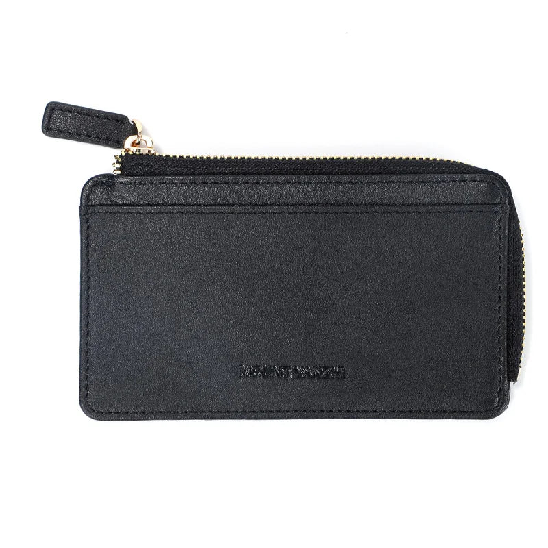 RFID Blocking Genuine Leather Long Credit Card Wallet Women Clutch Purse Custom Travel Zipper Card Slots Cash 35mm Thickness 50g