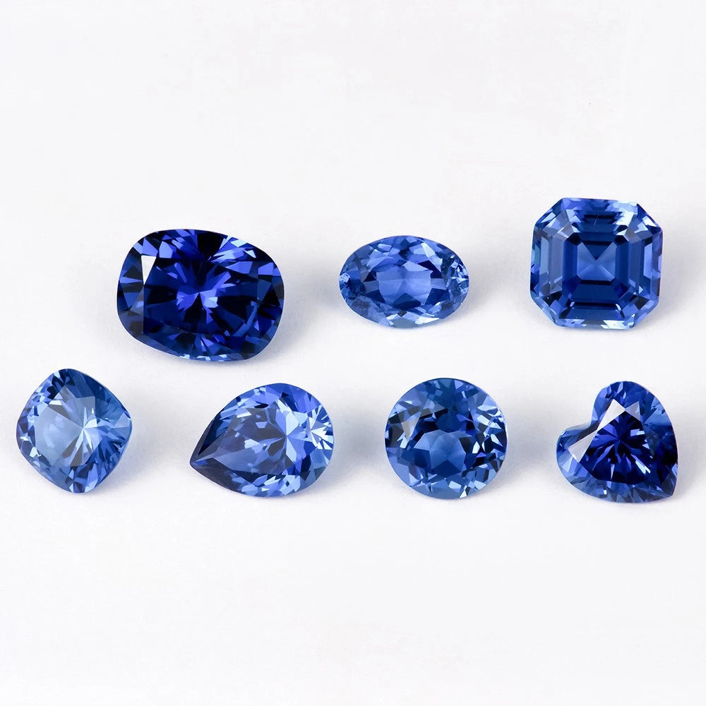 Fashion Custom Synthetic Gemstone Dark Blue Royal Blue Sapphire Lab Gemstone Jewelry
