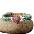 Galaxy Sea Sediment Stone Meditation Bracelet Lovers Shape Passion Heart Inspirational Spiritual Protection Calming Balance