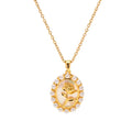 DUYIZHAO Ins Style Oval Rose Flower Pearl Necklace Elegant French Stainless Steel Gold Fashion Jewelry Women Necklace for Gift