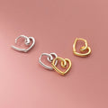 S925 Sterling Silver INS Simple Love Heart Earrings Personality 18K Gold Plated Hoop Earrings Fashion Jewelry Earrings Women
