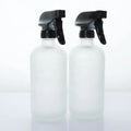 Wholesale 16 oz 480ml Empty boston Round Frosted Amber Glass Bottles with Trigger Sprayer