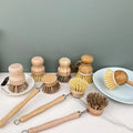 Natural Bamboo Dish Pot Bottle Cleaning Brush Household Eco Friendly Wood Bamboo Kitchen Cleaning Brushes Set