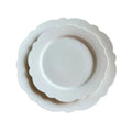 Solhui Hot Sale OEM/ODM White Porcelain Cloud Pattern Plate Dish Ceramic Flat Plate