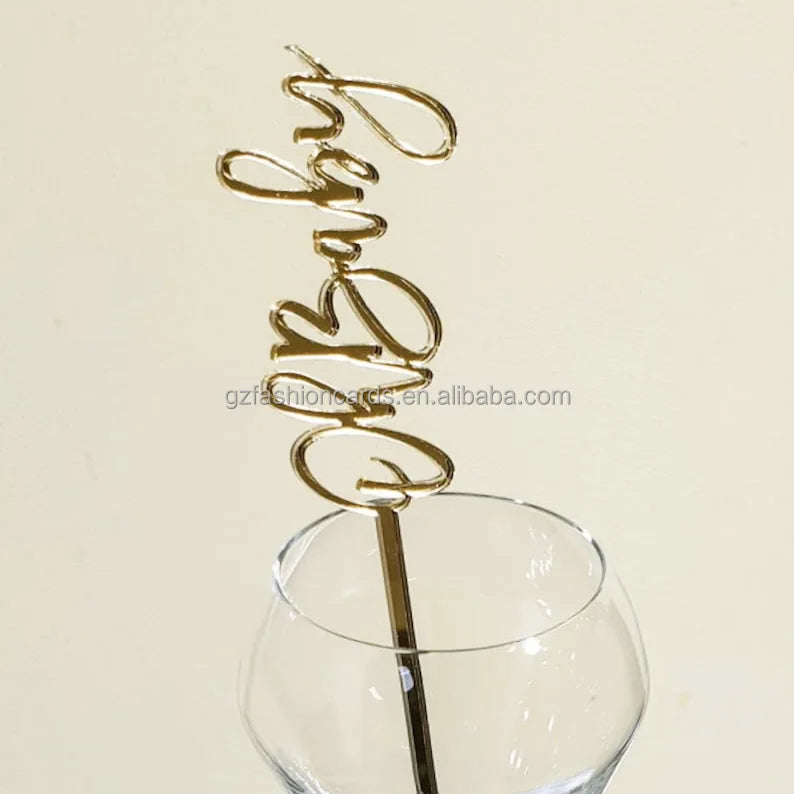Promotion Price Acrylic Drink Stirrers Custom Wedding