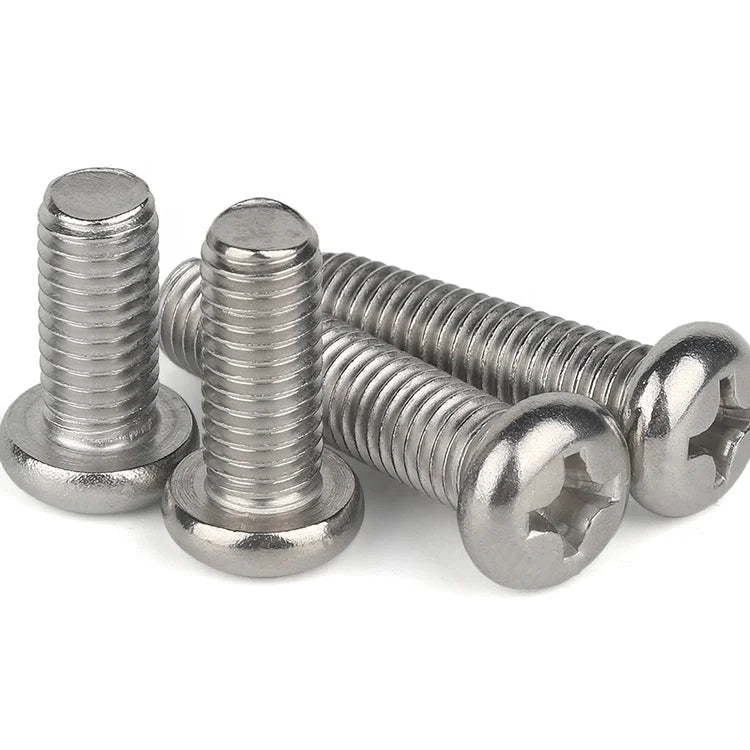Silver Plated Stainless Steel Cross Round  Recessed Pan Machine Head Screw