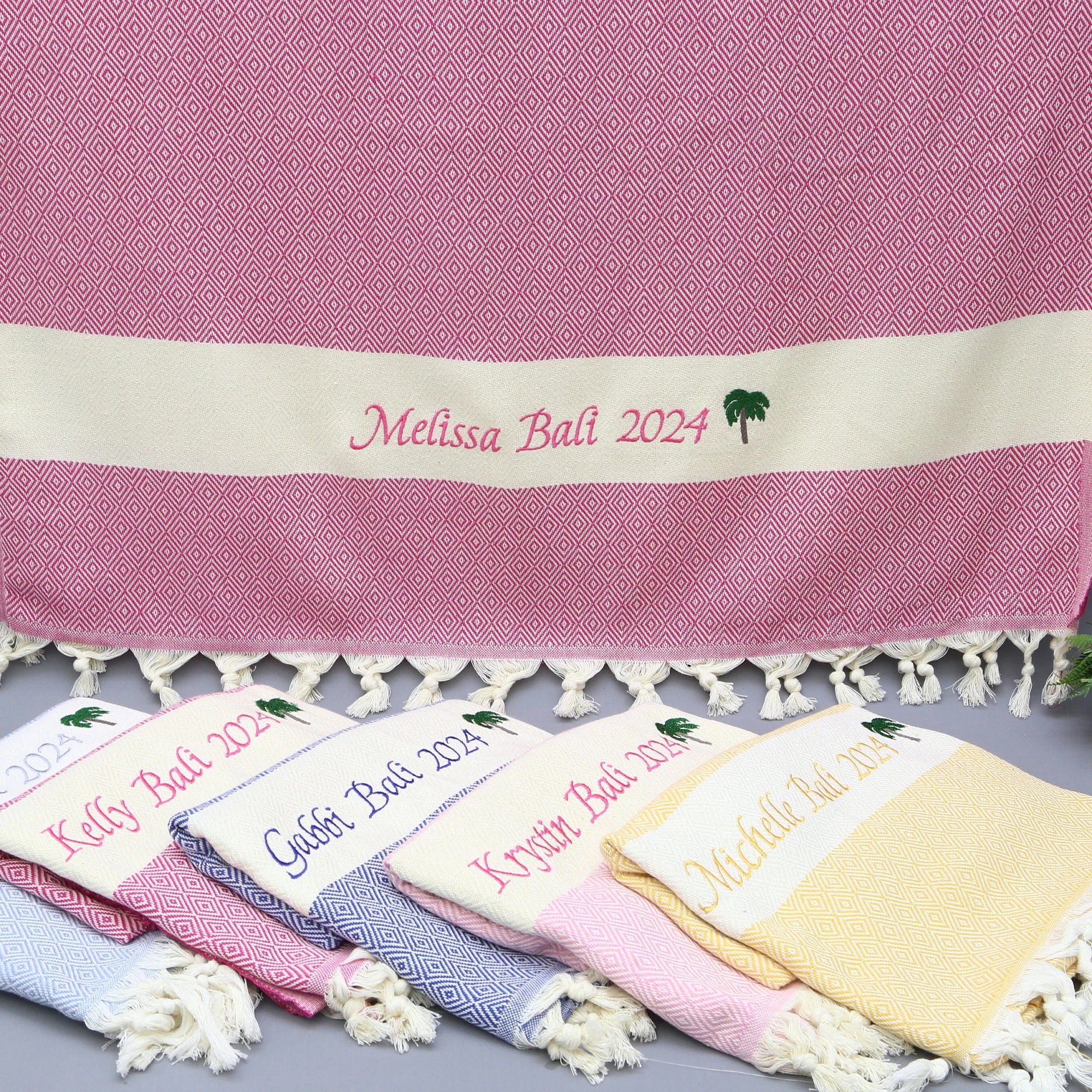 Custom Monogrammed 70x40inch Personalized Beach Towel Turkish Wedding Bridal Party Accessory Bachelorette Beach Bash Promotional