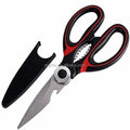 8.5 Inch Black Stainless Steel Kitchen Chicken Scissors Multifunctional Sharp Safety Blade Cover for Household DIY Shearing