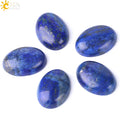 CSJA Genuine Natural Lapis Lazuli Stone Oval Cabochon Beads No Drilled Hole Loose Beaded for Jewelry Making F511