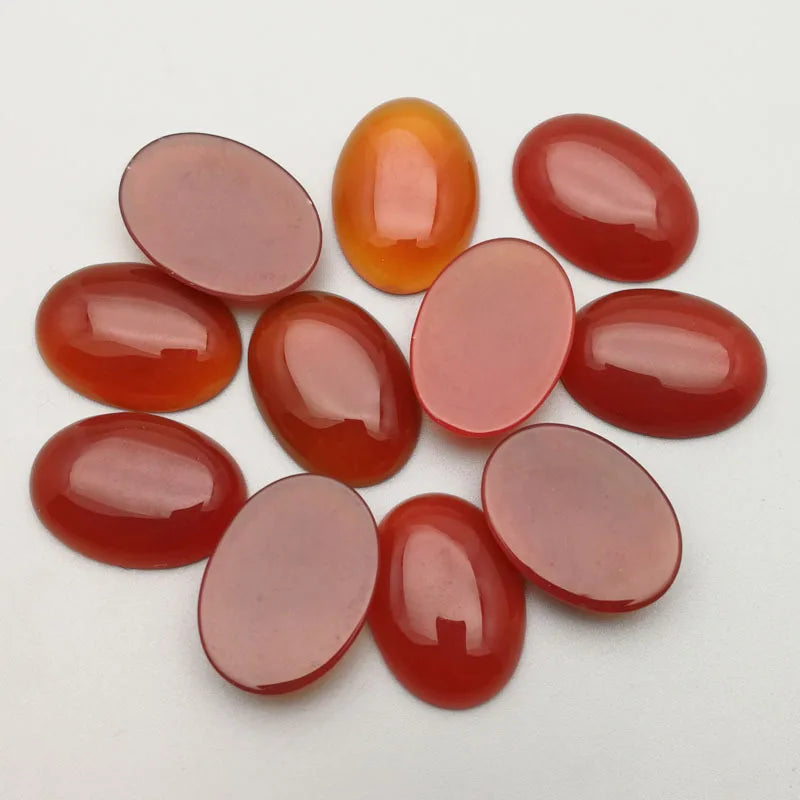 Diy Handcrafted 25*18mm Oval Stone Cabochon Loose Carnelian Crystal Beads for Jewelry Making Crystal