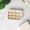NO PLASTIC Bathroom Bamboo Eco Friendly Soap Dish Customs Draining Lotion Shampoo  Holder Tray for Kitchen Bathroom