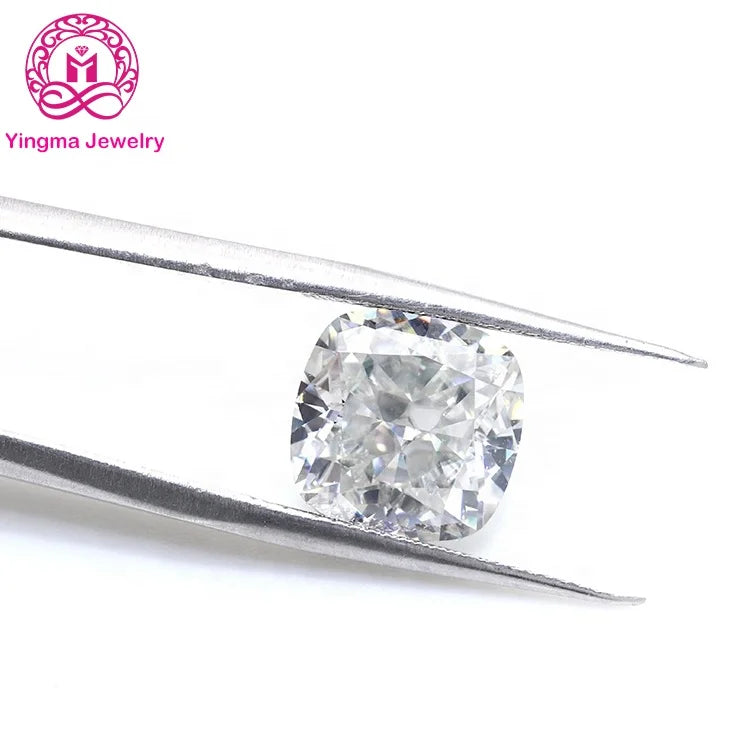 Synthetic 9.5x9.5mm Cushion Shape Moissanite Ice Flower Cut VVS White D Color GRA Moissante Loose Diamond for Fine Jewelry