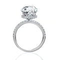 8A White Oval Ice Cutting Cubic Zirconia Wedding Ring Customizable Ring Size