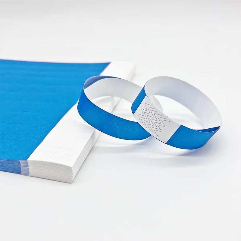 Custom Disposable Waterproof Tyvek Wristbands with Strong Adhesive Closure Digital Printing for Event Entrance Tickets Check-In
