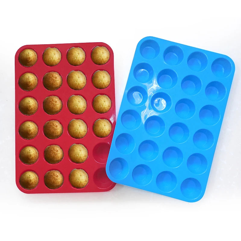 Non Stick 24 Cup Cupcake Silicone Baking Pan Silicone Muffin Mold Cake Maker