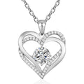 XGP58 925 Sterling Silver Fashion Love Heart Pendant Necklace Moissanite Birthstone Charms Fine Jewelry Gifts for Women