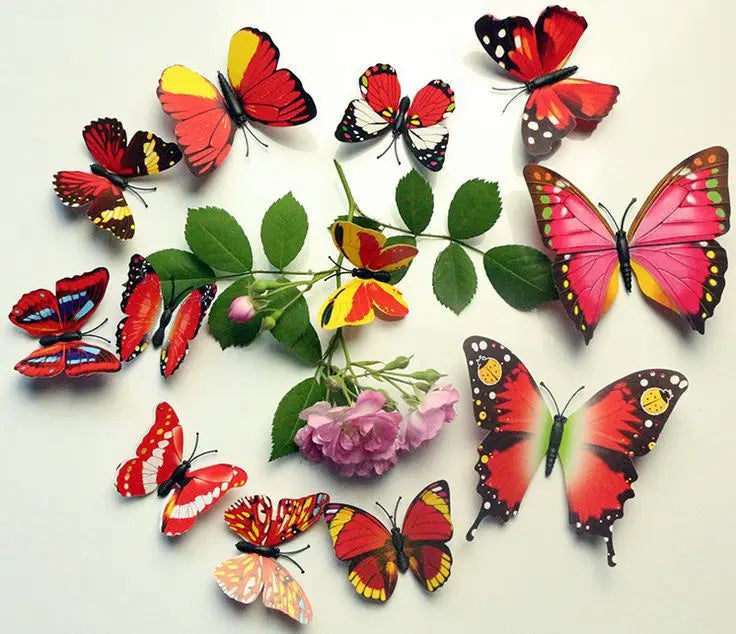 3D Butterflies Stick on Wall Decoration Butterfly Wall Stickers Colourful Home Bedroom Lounge Accessory XD102