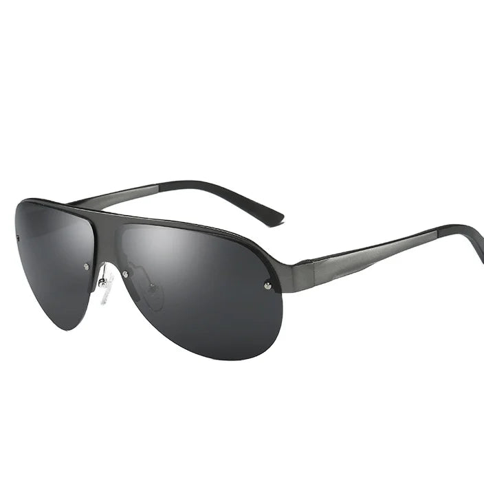 2025 Luxury Aluminum Half Frame Sunglasses Vintage Polarized Sunglasses for Men