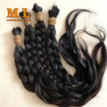 18'' Chinese Virgin Human Hair Braids From One Person Natural Black Color bleach 60/613 Color: 1 Piece= 100g
