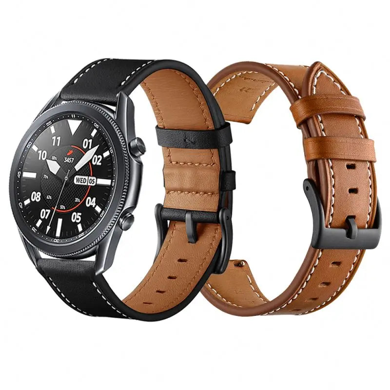 Best Luxury Genuine Leather Strap for Samsung Galaxy Watch3 Watch4 Leather Band Watch Band Strap Wristband