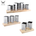Wholesale  Kitchen Utensil Holder Cutlery Drainer Stainless Steel Tableware Storage Organizer Holder with Wooden Base